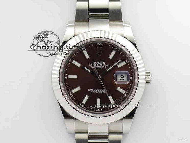 MiroTime 1221 DateJust II 41mm SS BP Maker Best Edition Brown Dial On SS Bracelet SA Modern 3734